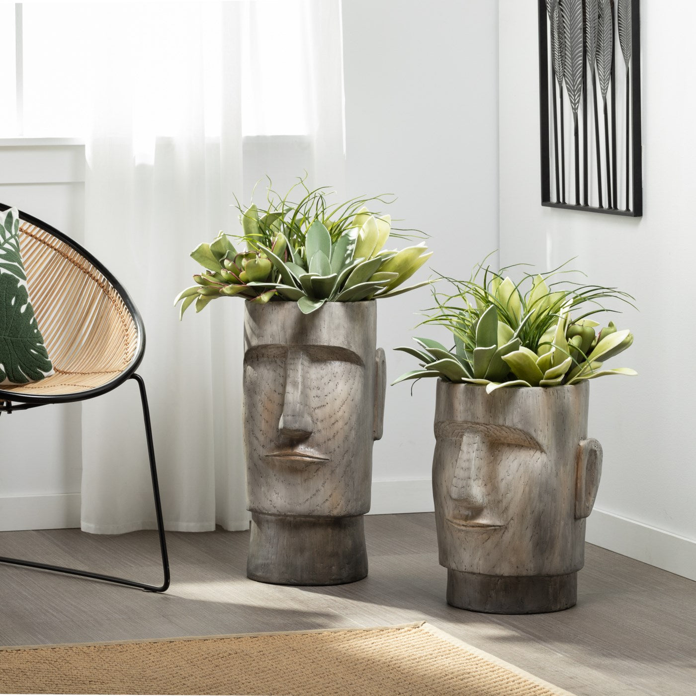 Zeddy Face Planter Set Of 2