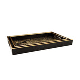 Riad Gold Trim Rectangle Tray Set