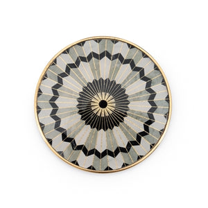 Savoy Gold Trim Round Coasters Set of Four - Mosaic