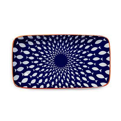 Kiri Porcelain 8.5" Rectangle Tapas Plate - Fish