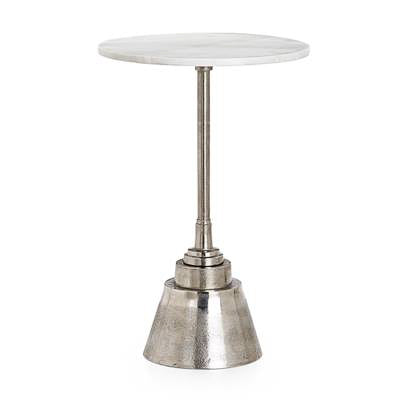 Karim Marble Top Aluminum Side Table