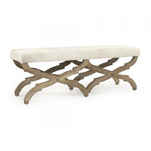 Holly Cowhide Bench